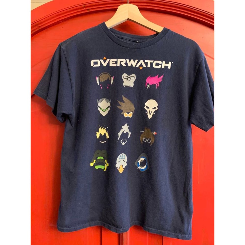 Overwatch Seven Times Six Character Heads Boys Tee Shirt T-shirt Size 18 XL